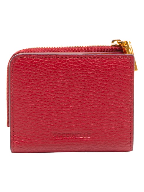 MYRINE Portofel compact din piele sangrie - Portofele femei