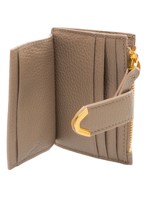 DEW Suport card de credit, piele taupe cald - Portofele femei