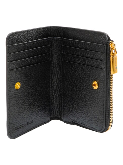 BINXIE Portofel compact din piele negru - Portofele femei