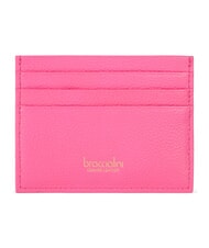 BRACCIALINI BASIC Portcard plat din piele fucsie - Portofele femei - 2