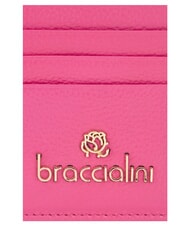 BRACCIALINI BASIC Portcard plat din piele fucsie - Portofele femei - 3