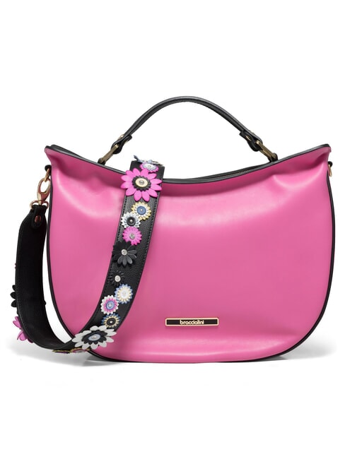 JASMINE  Geanta de mana, cu bareta de umar, din piele fuchsia/negru - Genți femei