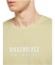 BIKKEMBERGS ICONIC Tricou din bumbac, cu m&acirc;necă scurtă bej - tricou - 3