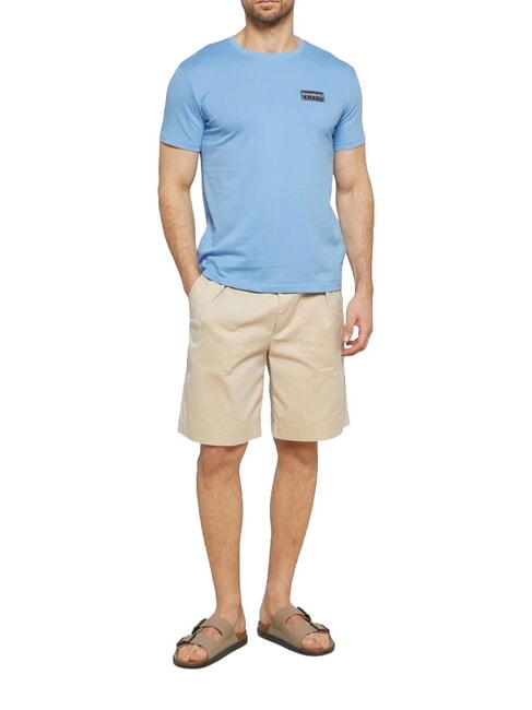 BASIC Tricou cu m&acirc;necă scurtă și guler rotund azur - tricou