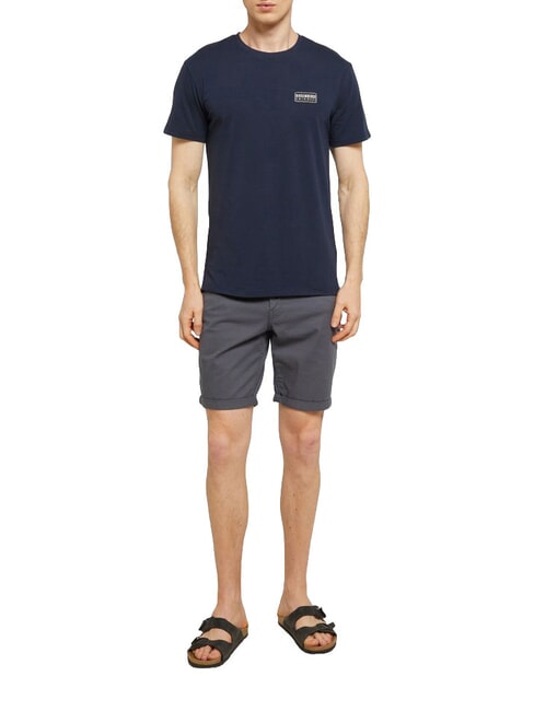 BASIC Tricou cu m&acirc;necă scurtă și guler rotund marina - tricou