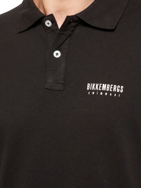 ICONIC Tricou polo din bumbac, cu m&acirc;necă scurtă negru - maiou Polo