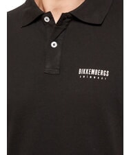 BIKKEMBERGS ICONIC Tricou polo din bumbac, cu m&acirc;necă scurtă negru - maiou Polo - 3