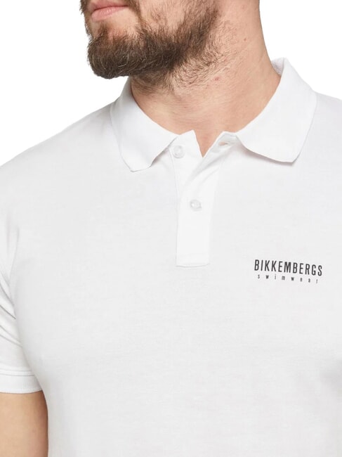 ICONIC Tricou polo din bumbac, cu m&acirc;necă scurtă alb - maiou Polo