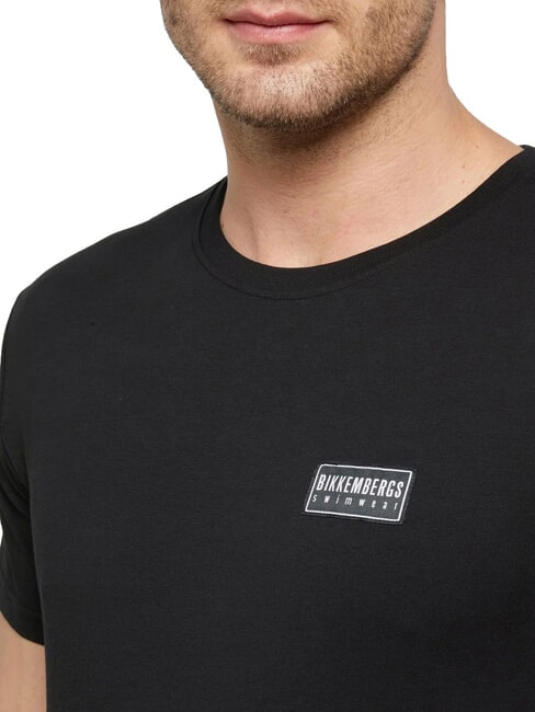BASIC Tricou cu m&acirc;necă scurtă și guler rotund negru - tricou