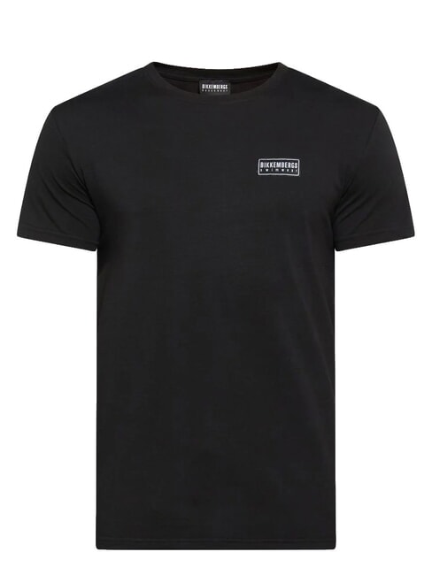 BASIC Tricou cu m&acirc;necă scurtă și guler rotund negru - tricou