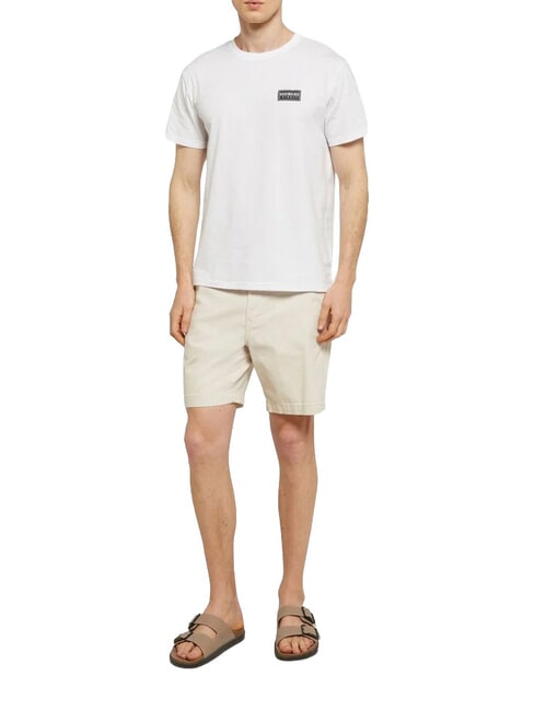 BASIC Tricou cu m&acirc;necă scurtă și guler rotund alb - tricou