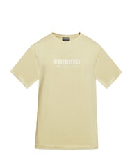 BIKKEMBERGS ICONIC Tricou din bumbac, cu m&acirc;necă scurtă bej - tricou - 5