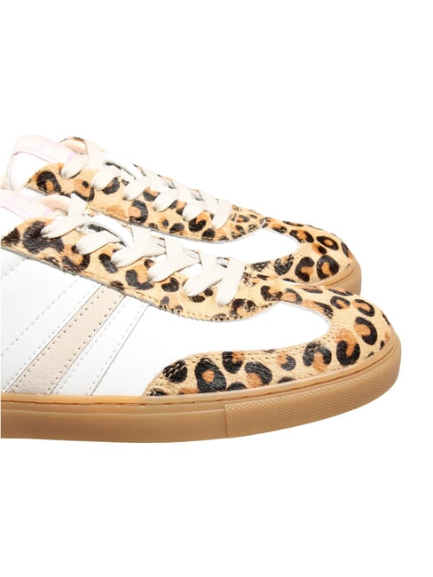 COURT Adidași din piele leopard de lapte alb - Pantofi femei