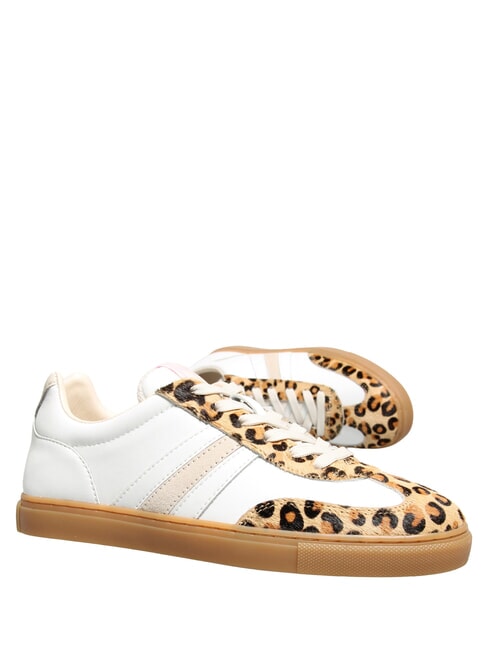 COURT Adidași din piele leopard de lapte alb - Pantofi femei