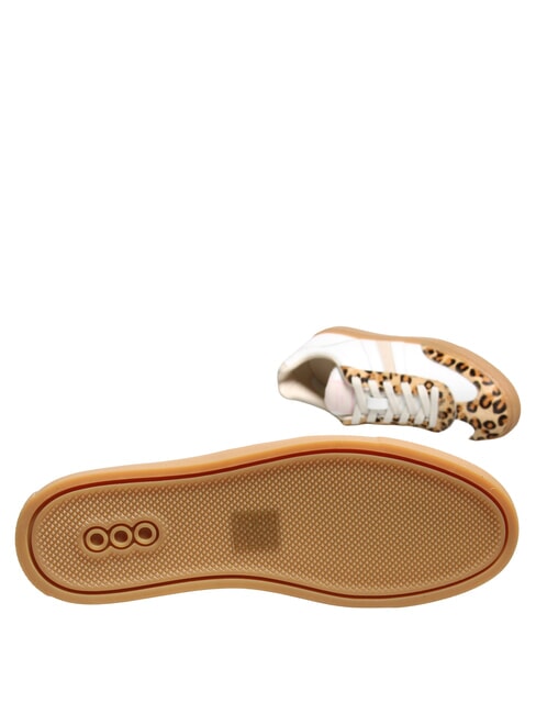 COURT Adidași din piele leopard de lapte alb - Pantofi femei