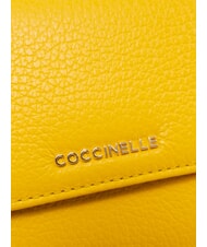 COCCINELLE METALLIC SOFT Geantă de umăr din piele cu curea de m&acirc;nă &icirc;nsorită - Genți femei - 3