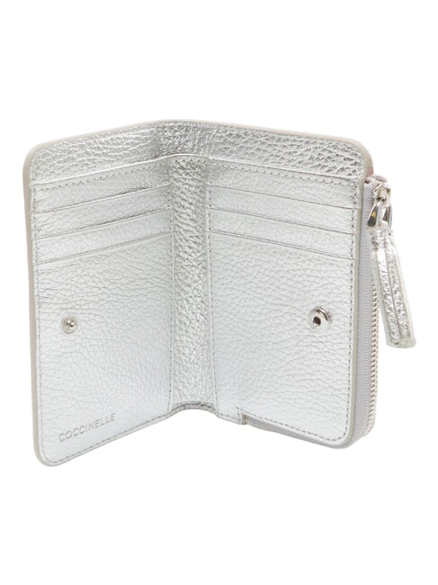 TASSEL Portofel din piele pietrișată SILVER - Portofele femei