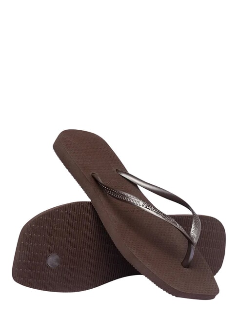 SLIM SQUARE Flip Flops cu v&acirc;rful pătrat Darkbro - Pantofi femei