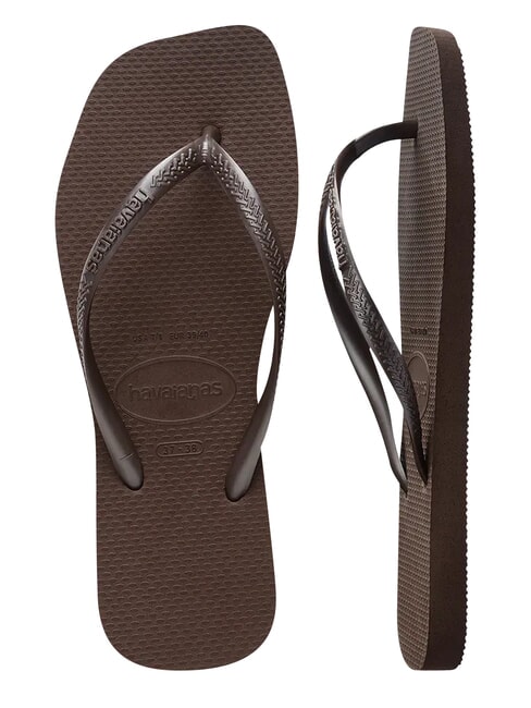 SLIM SQUARE Flip Flops cu v&acirc;rful pătrat Darkbro - Pantofi femei