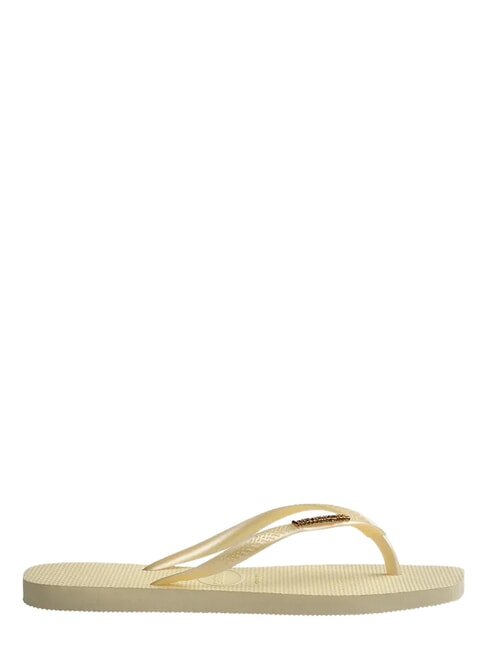 SQUARE LOGO Papuci flip-flop cremă de unt - Pantofi femei