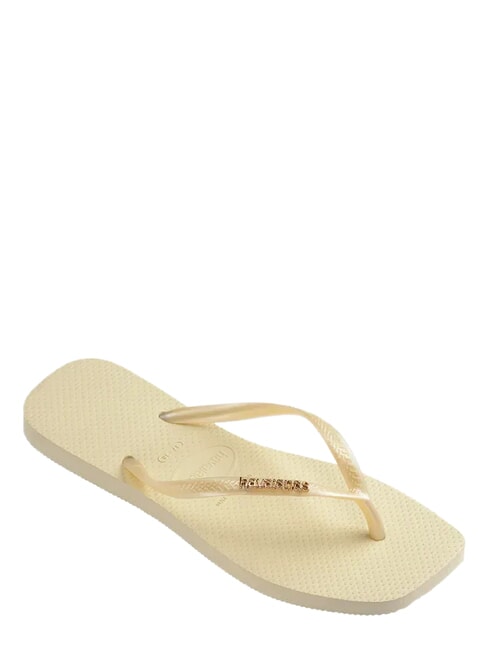 SQUARE LOGO Papuci flip-flop cremă de unt - Pantofi femei
