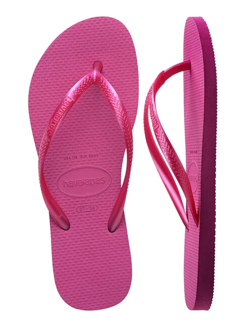 flip flops SLIM gumă roz metalică - Pantofi femei