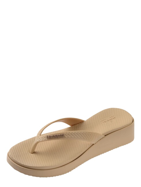 HIGH PLATFORM Papuci flip-flop de aur - Pantofi femei