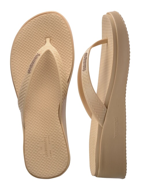 HIGH PLATFORM Papuci flip-flop de aur - Pantofi femei