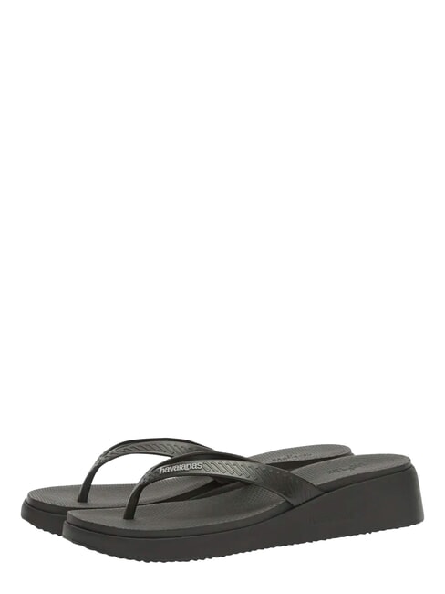 HIGH PLATFORM Papuci flip-flop BLACK - Pantofi femei