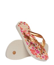 HAVAIANAS FLORES Papuci flip-flop bej/auriu - Pantofi pentru bebeluși - 4