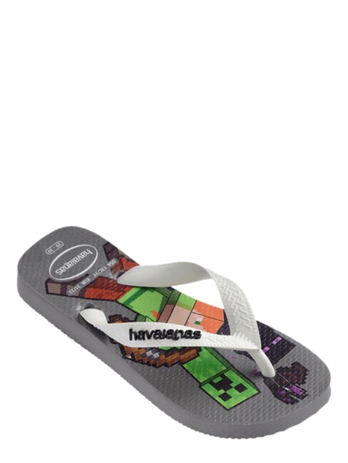 MINECRAFT Papuci flip-flop gri oțel/alb - Pantofi pentru bebeluși