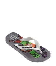 HAVAIANAS MINECRAFT Papuci flip-flop gri oțel/alb - Pantofi pentru bebeluși - 3