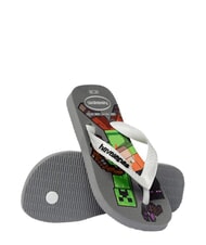 HAVAIANAS MINECRAFT Papuci flip-flop gri oțel/alb - Pantofi pentru bebeluși - 4