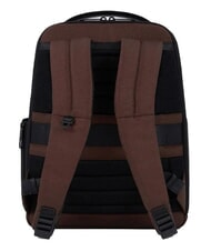 PIQUADRO WOLLEM Rucsac din piele și material textil, suport pentru laptop de 14". BROWN - Rucsacuri pentru laptop - 3