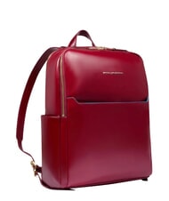 PIQUADRO BLUE SQUARE  Rucsac pentru laptop de 14", din piele RED - Rucsacuri pentru laptop - 2