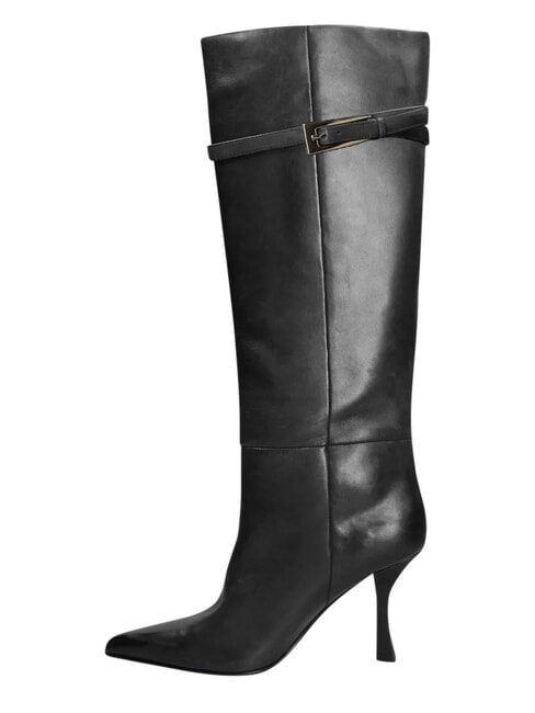 ME25 Cizmă &icirc;naltă, toc de 9 cm, din piele negru - Pantofi femei