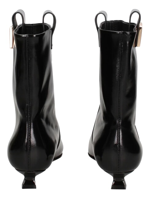 ME25 Ghete cu toc de 3 cm, din piele negru - Pantofi femei