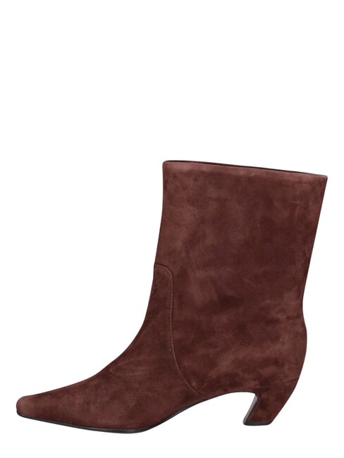ME25 Ghete cu toc de 5 cm, din piele maro &icirc;nchis - Pantofi femei
