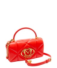 LOVE MOSCHINO EMBOSSED Geantă de m&acirc;nă, cu curea de umăr RED - Genți femei - 2