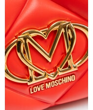 LOVE MOSCHINO EMBOSSED Geantă de umăr mini RED - Genți femei - 3