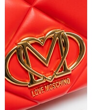LOVE MOSCHINO EMBOSSED Geantă de umăr mini RED - Genți femei - 3
