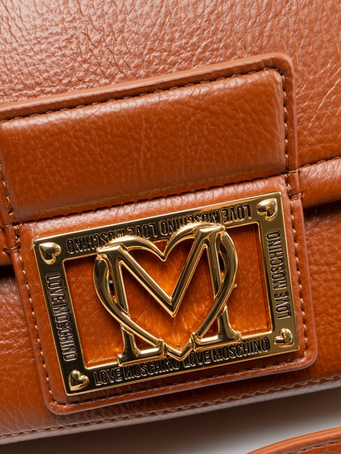 EMBOSSED Geantă de umăr castan - Genți femei