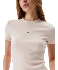 CALVIN KLEIN WOVEN LABEL Tricou cu m&acirc;necă scurtă roz - tricou - 3