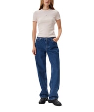 CALVIN KLEIN WOVEN LABEL Tricou cu m&acirc;necă scurtă roz - tricou - 4