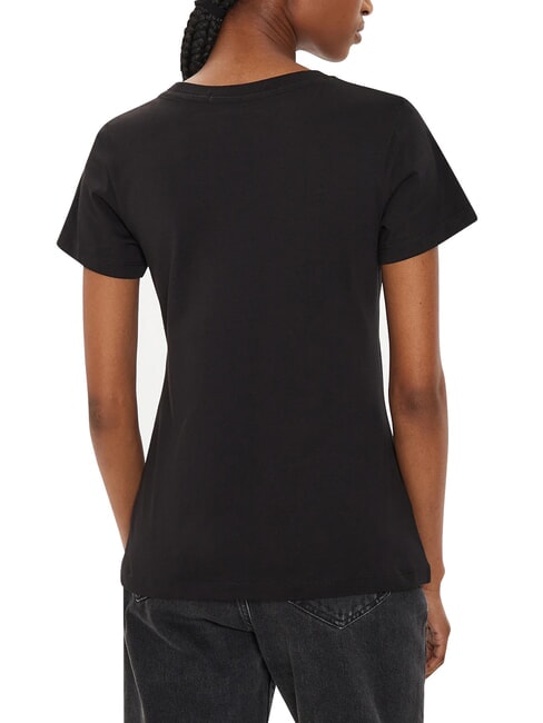 FADED MONOLOGO SLIM Tricou cu m&acirc;necă scurtă negru - tricou