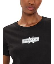 CALVIN KLEIN FADED MONOLOGO SLIM Tricou cu m&acirc;necă scurtă negru - tricou - 4