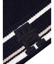 TOMMY HILFIGER MONOGRAM Pălărie din amestec de l&acirc;nă și cașmir albastru - Căciuli - 3