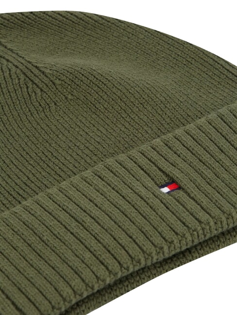 TH FLAG Căciulă beanie din bumbac cu manșetă verde - Căciuli