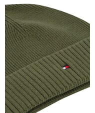 TOMMY HILFIGER TH FLAG Căciulă beanie din bumbac cu manșetă verde - Căciuli - 3