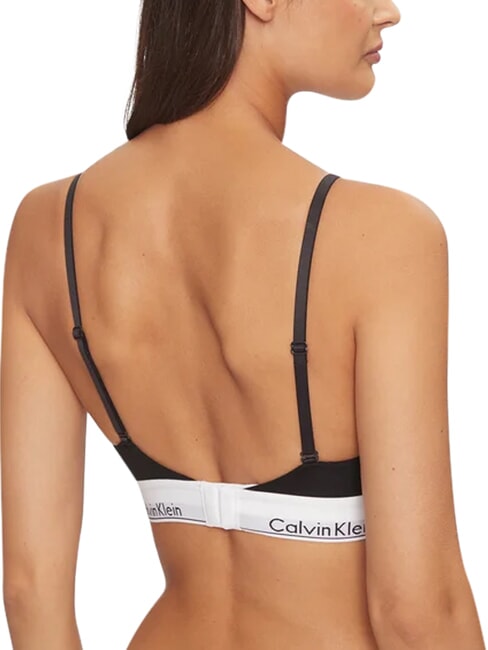 CK Sutien tip bralette din bumbac elastic negru - Lenjerie de corp pentru femei